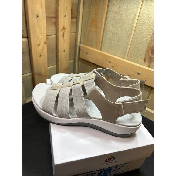 Clarks Cloudsteppers Womens Sandals 9.5W Sand Elastic Straps - Picture 6 of 9